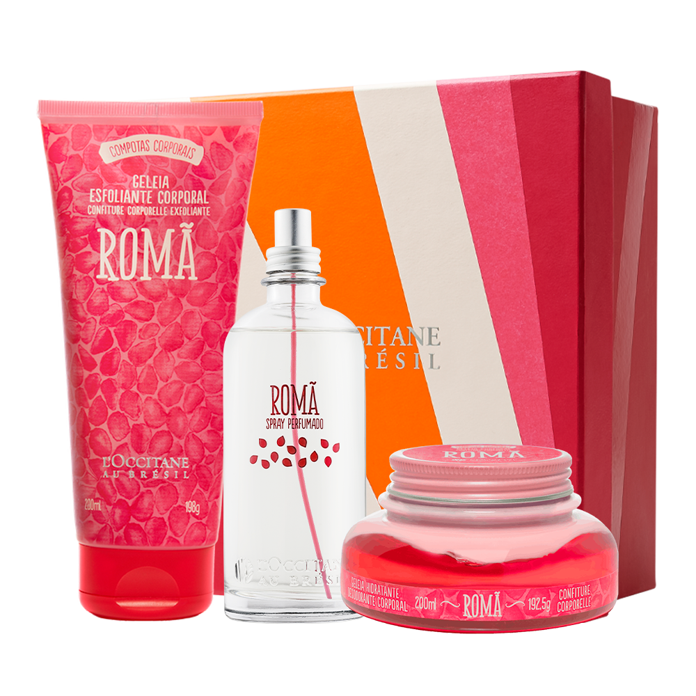 Combo Romã: Spray, Geleia Hidratante e Esfoliante