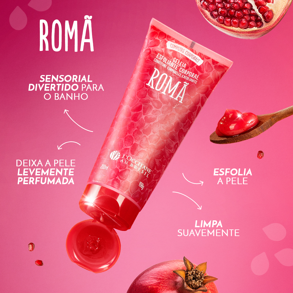 Geleia Esfoliante Corporal Romã 200ml