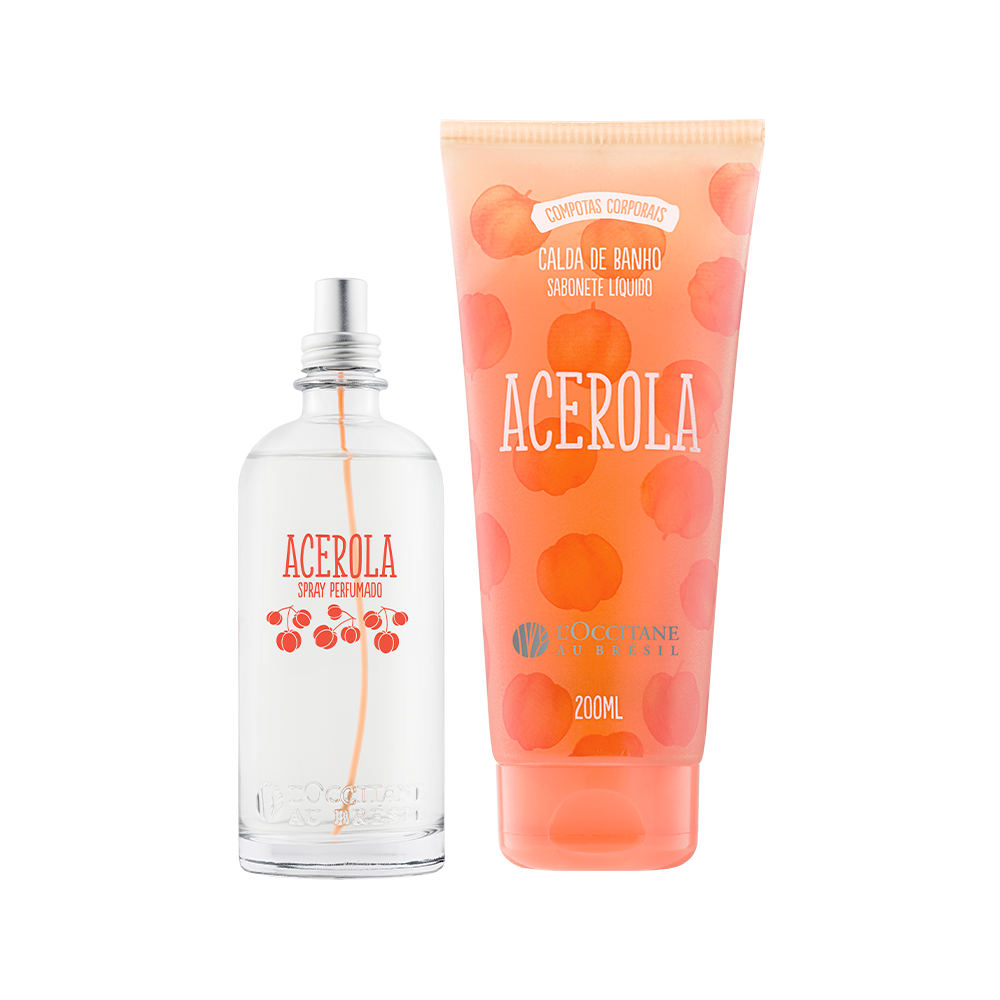 Kit Calda de Banho e Spray Perfumado de Acerola
