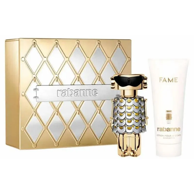 Kit Perfume Feminino Fame de Rabanne 80ml e Body Lotion 100ml